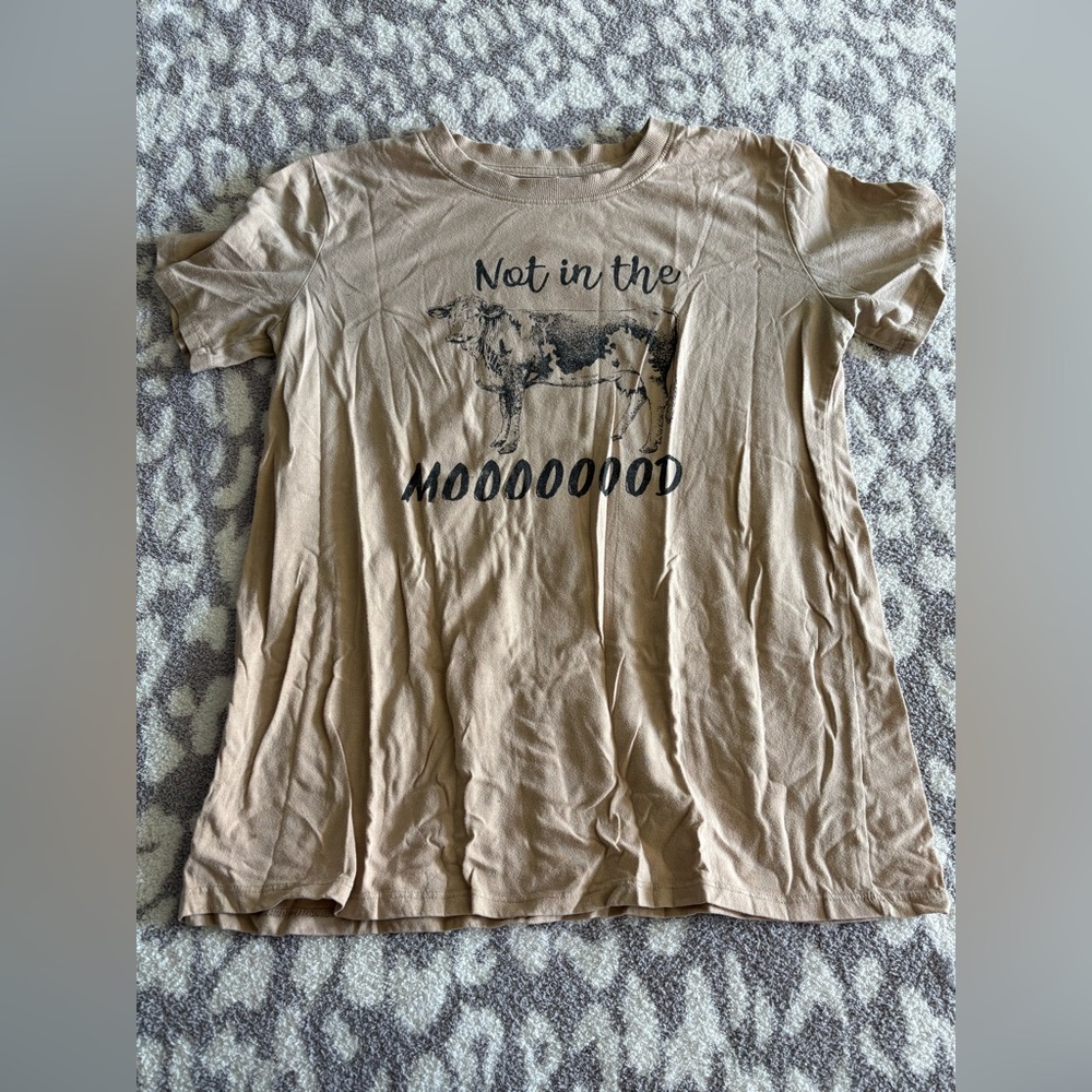 not in the mood cow graphic tshirt